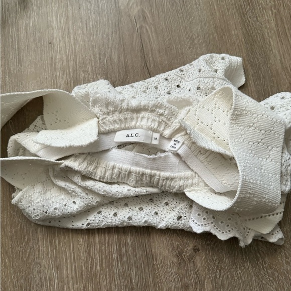 ALC White Eyelet Knit Crop Top - Picture 10 of 11